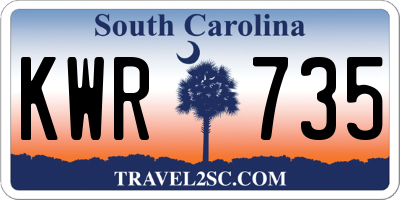 SC license plate KWR735