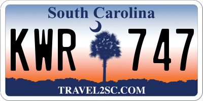 SC license plate KWR747