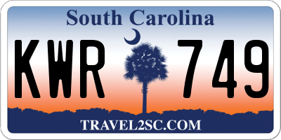 SC license plate KWR749