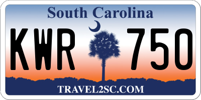 SC license plate KWR750