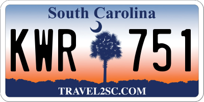 SC license plate KWR751
