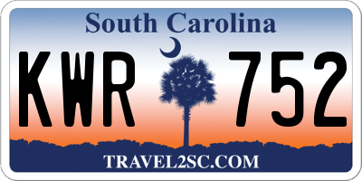 SC license plate KWR752