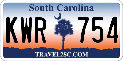 SC license plate KWR754