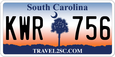 SC license plate KWR756