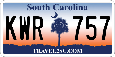 SC license plate KWR757