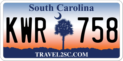 SC license plate KWR758