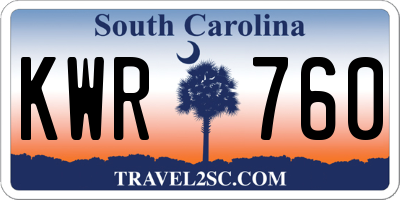SC license plate KWR760
