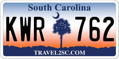 SC license plate KWR762