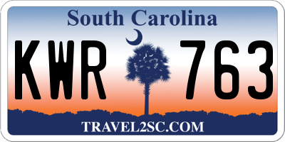 SC license plate KWR763