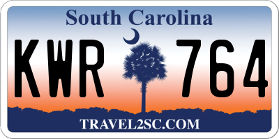 SC license plate KWR764