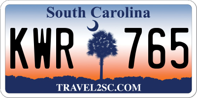 SC license plate KWR765