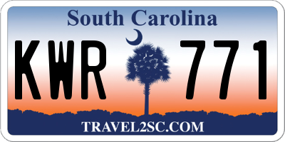 SC license plate KWR771