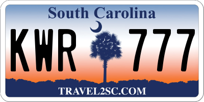 SC license plate KWR777