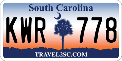 SC license plate KWR778