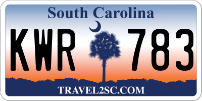 SC license plate KWR783