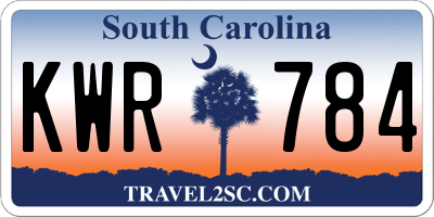 SC license plate KWR784