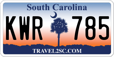 SC license plate KWR785