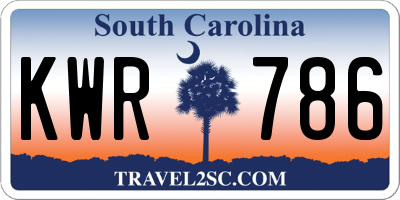 SC license plate KWR786