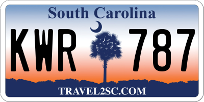 SC license plate KWR787