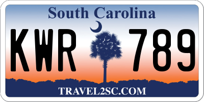SC license plate KWR789