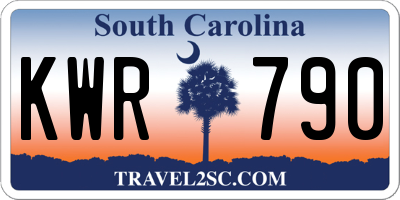 SC license plate KWR790
