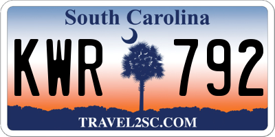 SC license plate KWR792