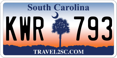 SC license plate KWR793