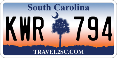 SC license plate KWR794