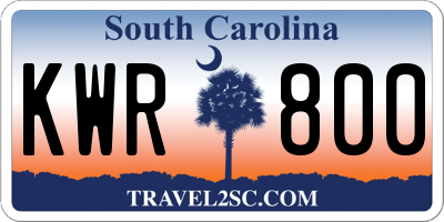 SC license plate KWR800