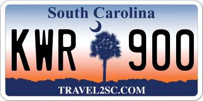 SC license plate KWR900