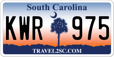 SC license plate KWR975
