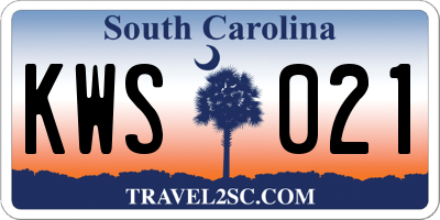 SC license plate KWS021