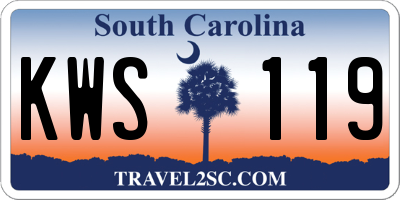 SC license plate KWS119