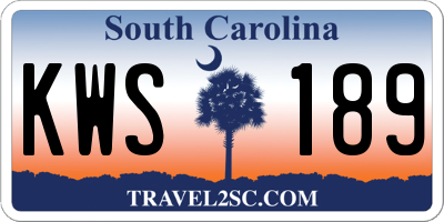 SC license plate KWS189