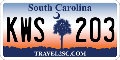 SC license plate KWS203