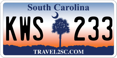 SC license plate KWS233
