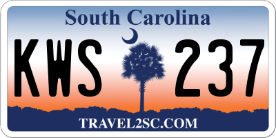 SC license plate KWS237