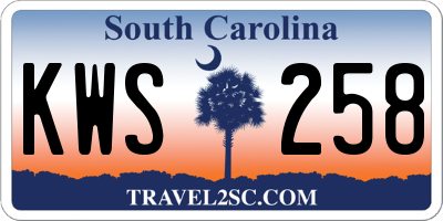 SC license plate KWS258