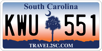 SC license plate KWU551