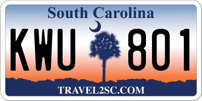 SC license plate KWU801