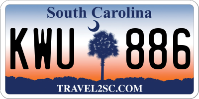 SC license plate KWU886