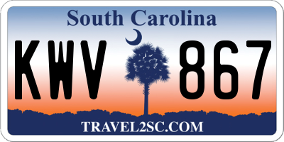 SC license plate KWV867