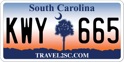 SC license plate KWY665