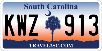 SC license plate KWZ913