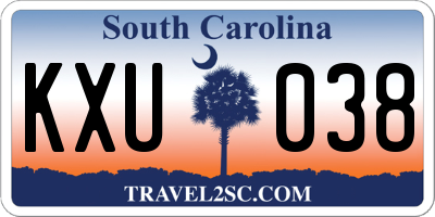 SC license plate KXU038