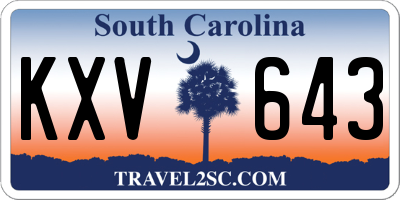 SC license plate KXV643