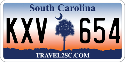 SC license plate KXV654