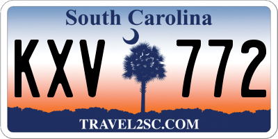 SC license plate KXV772