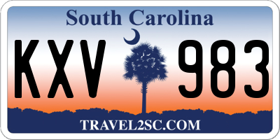 SC license plate KXV983