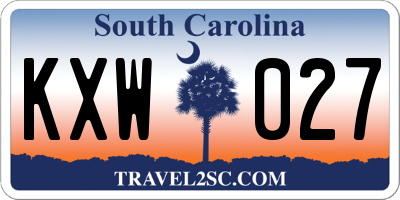 SC license plate KXW027